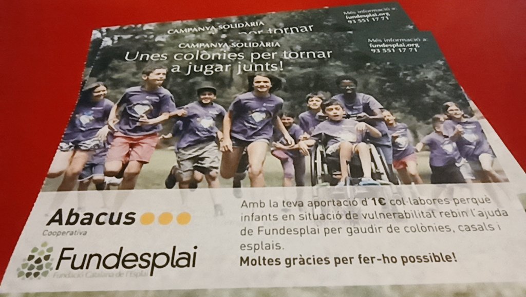 PiGaOt's tweet photo. Gràcies per la iniciativa @fundesplai @AbacusCoop
Unes colònies per tornar a jugar junts!
#equitat #oportunitatseducatives #lleure @educacio360 #solidaritat #junteshofarem #infància #collaborem https://t.co/SpznAfeBiN