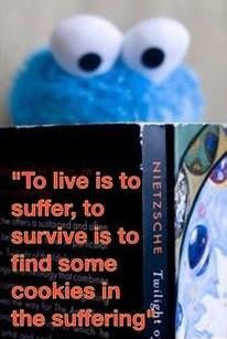 PhilosophyMttrs's tweet photo. Philosophy According to the Cookie Monster.  Camusqui Monster? https://t.co/E2sx2IeuLW