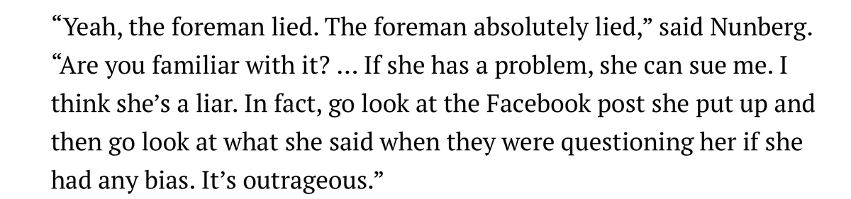...for those sick of the lying of Trumpers, this will be fun. Also,  @AlexWitt - invite  @NunbergSam back so he can explain his lies - or you must correct his lies, since even  @MSNBC can be held liable for letting this slander  be broadcast uncorrected.Here's what he said...