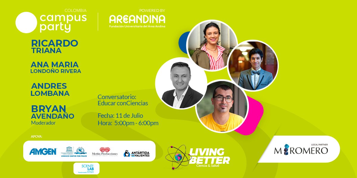 vVvA's tweet photo. nos vemos hoy a las 5pm en el conversaorio sobre educar ConCiencias en @campuspartyco . streaming por youtube https://t.co/tn3f92i587 #clubesdeciencia #colombia #scientelab https://t.co/j9pbJtYWmK