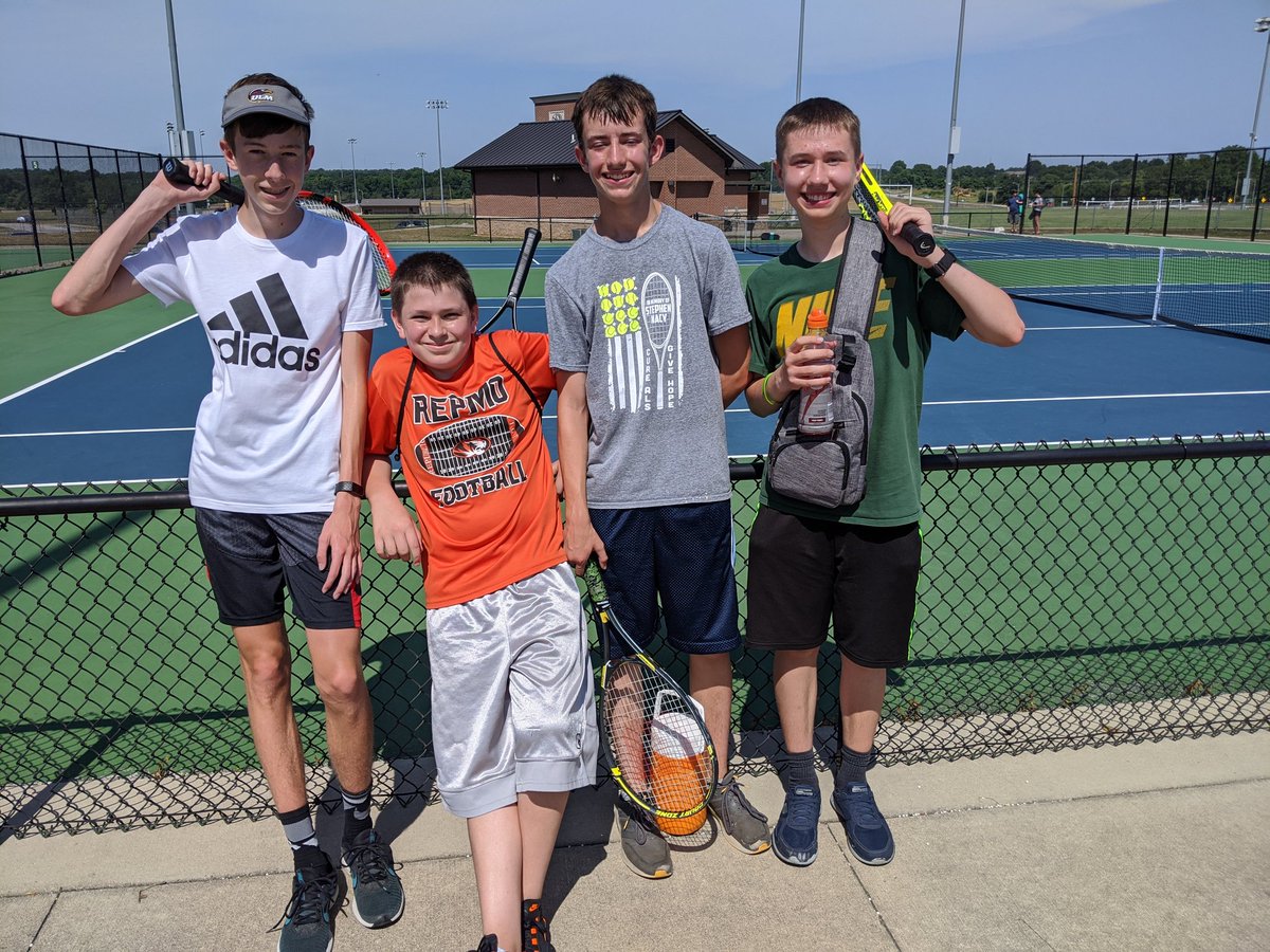 RepublicTennis's tweet photo. Congrats to our in-house beginner tourney boys &amp; girls champs/finalists! Boys- 1st: Cooper/Austin. 2nd: Garrett/Liam. Girls: 1st: Taylor/Grace H. 2nd: Monica/Grace R. @RepMOHS @Republic_Tigers @TrevyorFisher https://t.co/SKCH8zU63u