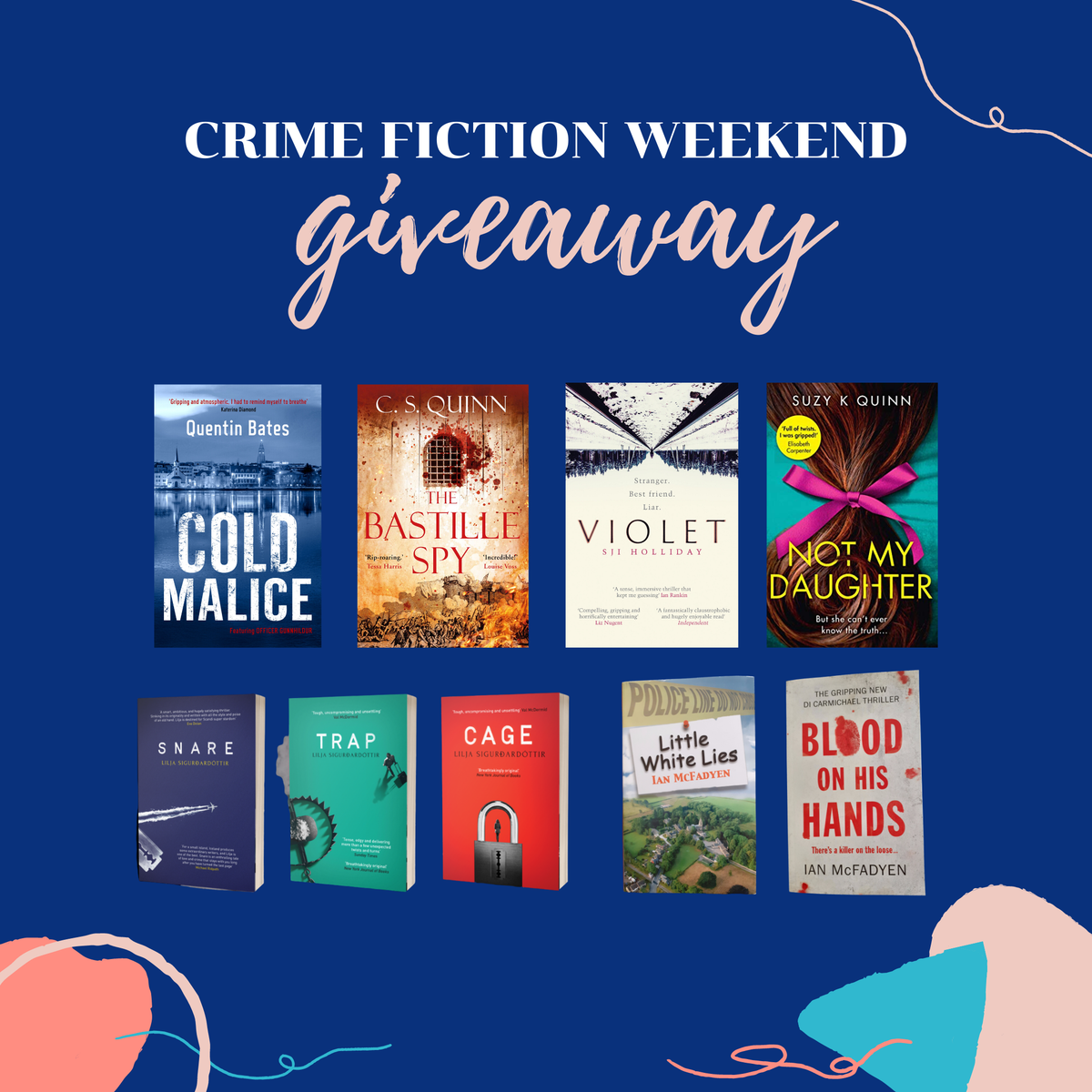 We have a FANTASTIC 9 book #giveaway to celebrate #CrimeFictionWeekend. Just like &amp; RT for a chance to win. Ends Sunday 12th July, 6pm &amp; is UK only. *The selection of books may differ to the titles in this image!