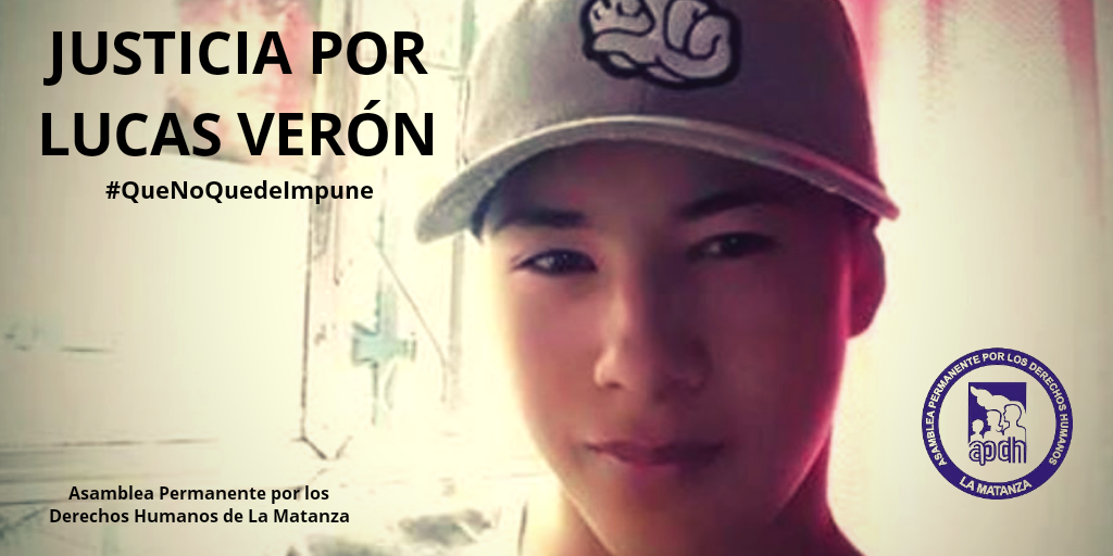 APDHLaMatanza's tweet photo. #LaMatanza #GonzálezCatán #GatilloFácil #DDHH
Desde la #apdhLaMatanza acompañamos a la familia en este inmenso dolor. 
Lucas Verón tenía 18 recién cumplidos. El viernes a la madrugada fue asesinado de un balazo... #BastaDeMatarANuestrxsPibes https://t.co/xx9Ema3Xgp