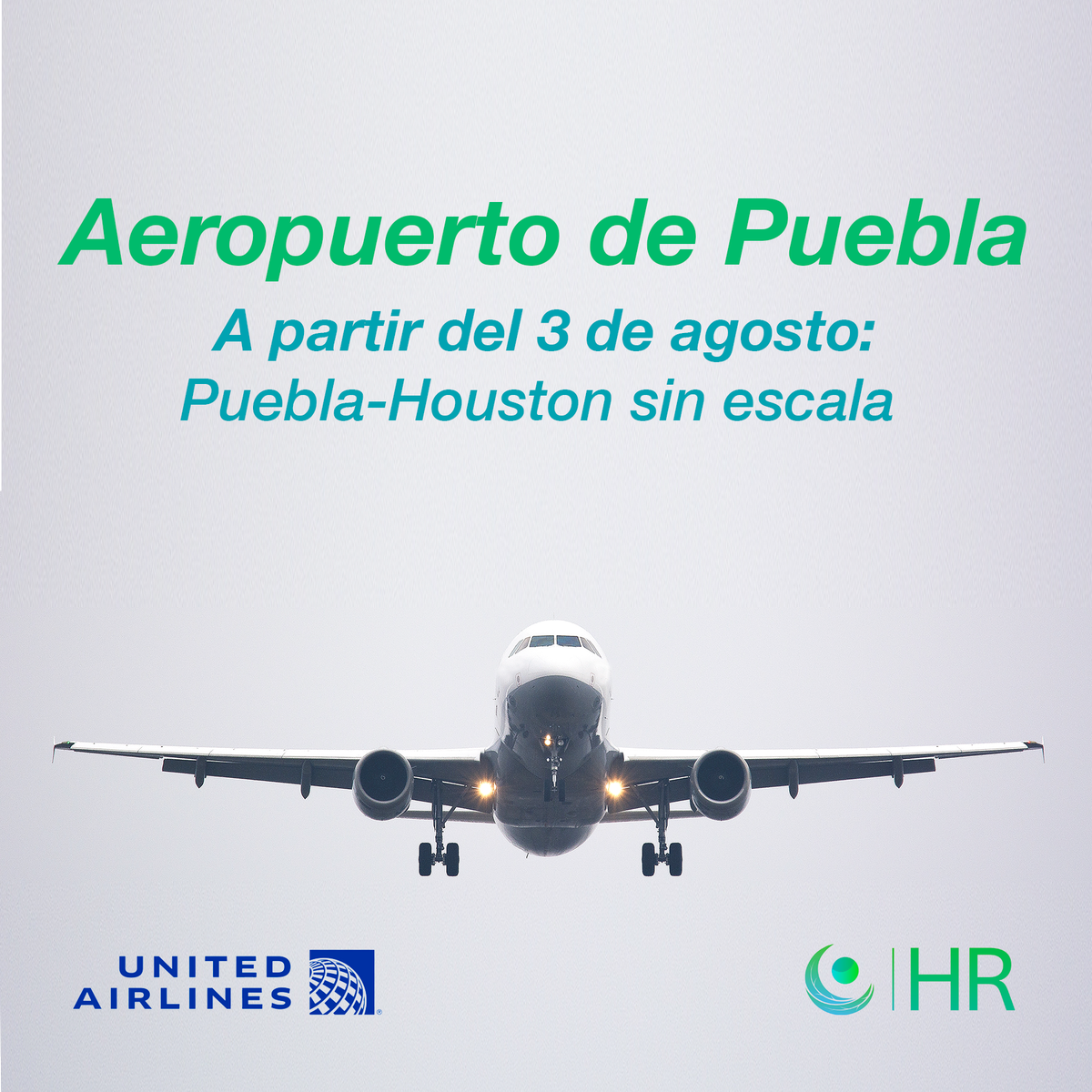 🛩 Aeropuerto de Puebla reanuda vuelo a Houston 4 veces por semana con United Airlines 🛩

Para más información consulta a tu agente de viajes 😉

#viajemosjuntos #ViajesHR