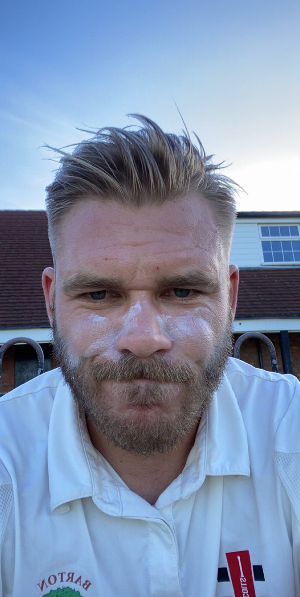 BowkerStu's tweet photo. The face you pull when you slog sweep a full toss straight to deep midwicket 🤦🏼♂️🤢 #cricketsback #hatecricket #wheresthebeerat https://t.co/Qf2joxlniL