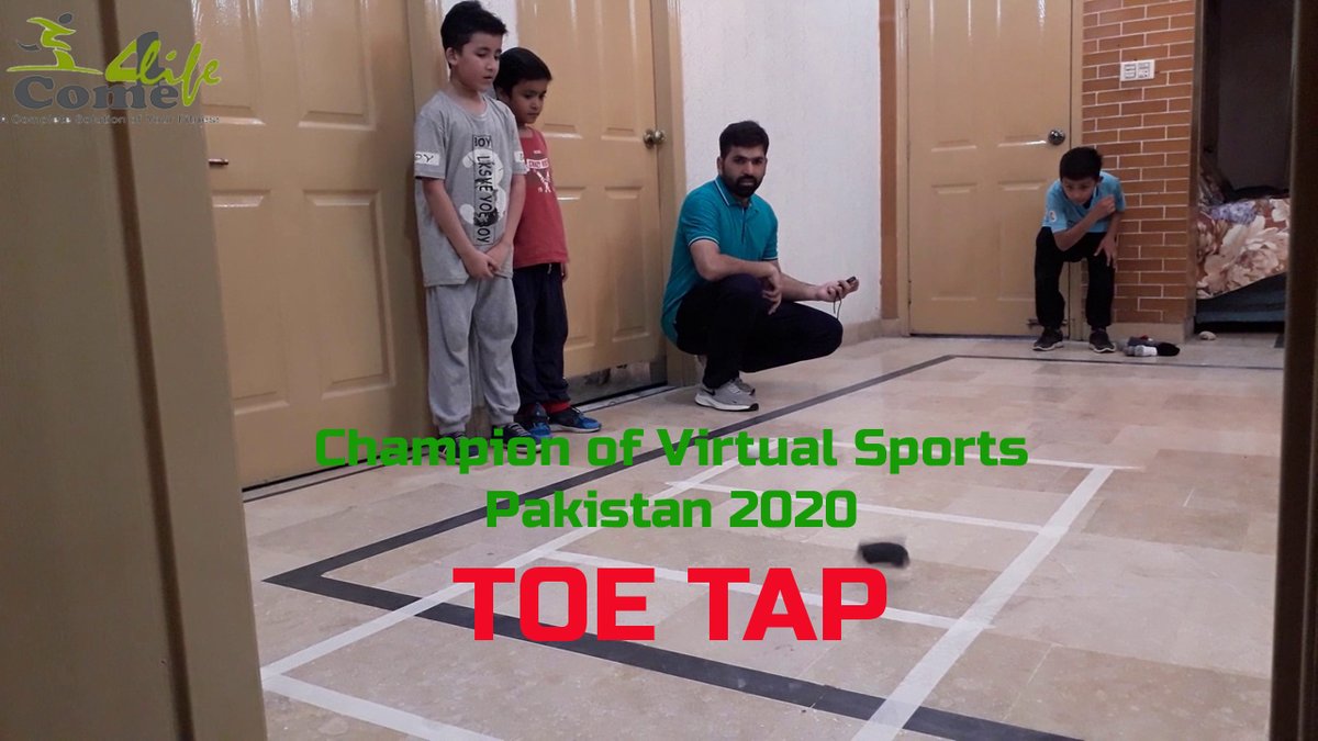 Champion of Virtual Sports Pakistan 2020

1= SHUTTLE RUN
youtu.be/2h2izIuLDVs
2= BOUNCE ON CLIPBOARD
youtu.be/04JEwYEX_ZE
3= TUNNEL
youtu.be/Zj5n3OBRxtU
4= FRONT BACK WITH JUMPING JACKS
youtu.be/6jZsFmlhFuI
5= TOE TAP
youtu.be/nzdm4oUtu50
#virtualsportsday