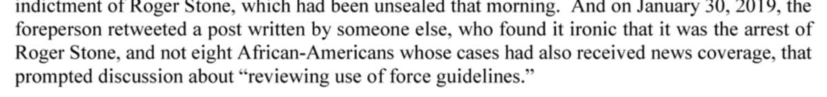 ...now, she did also retweet another person's tweet who was questioning why Roger Stone's arrest set off media handwringing about force guidelines while the arrest of 8 African Americans in similar situation did not.../9