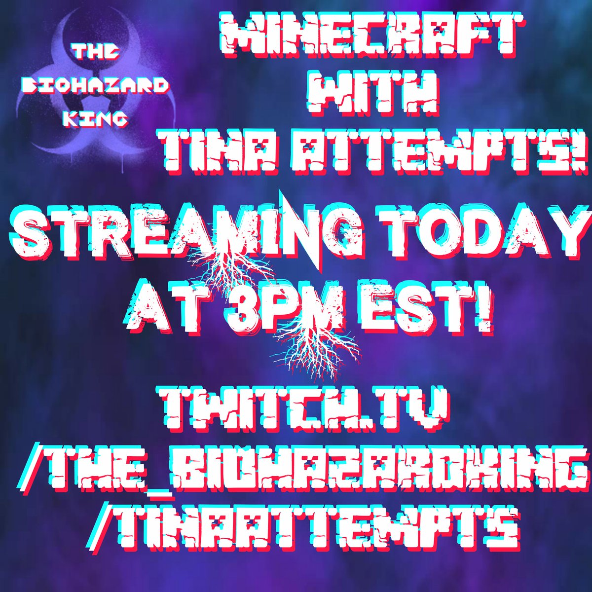 BiohazardKing's tweet photo. Streaming a bit early today! 3PM est!
Playing Minecraft Survival with @TinaAttempts!
My perspective: https://t.co/D3rbfawyRv
Her perspective: https://t.co/xK21UrWqsU
Going LIVE in 1 hour! ๐
#SupportSmallStreamers #grow #twitch #Minecraft #MinecraftSurvival #Minecraftduos https://t.co/LaMfMdf5cE