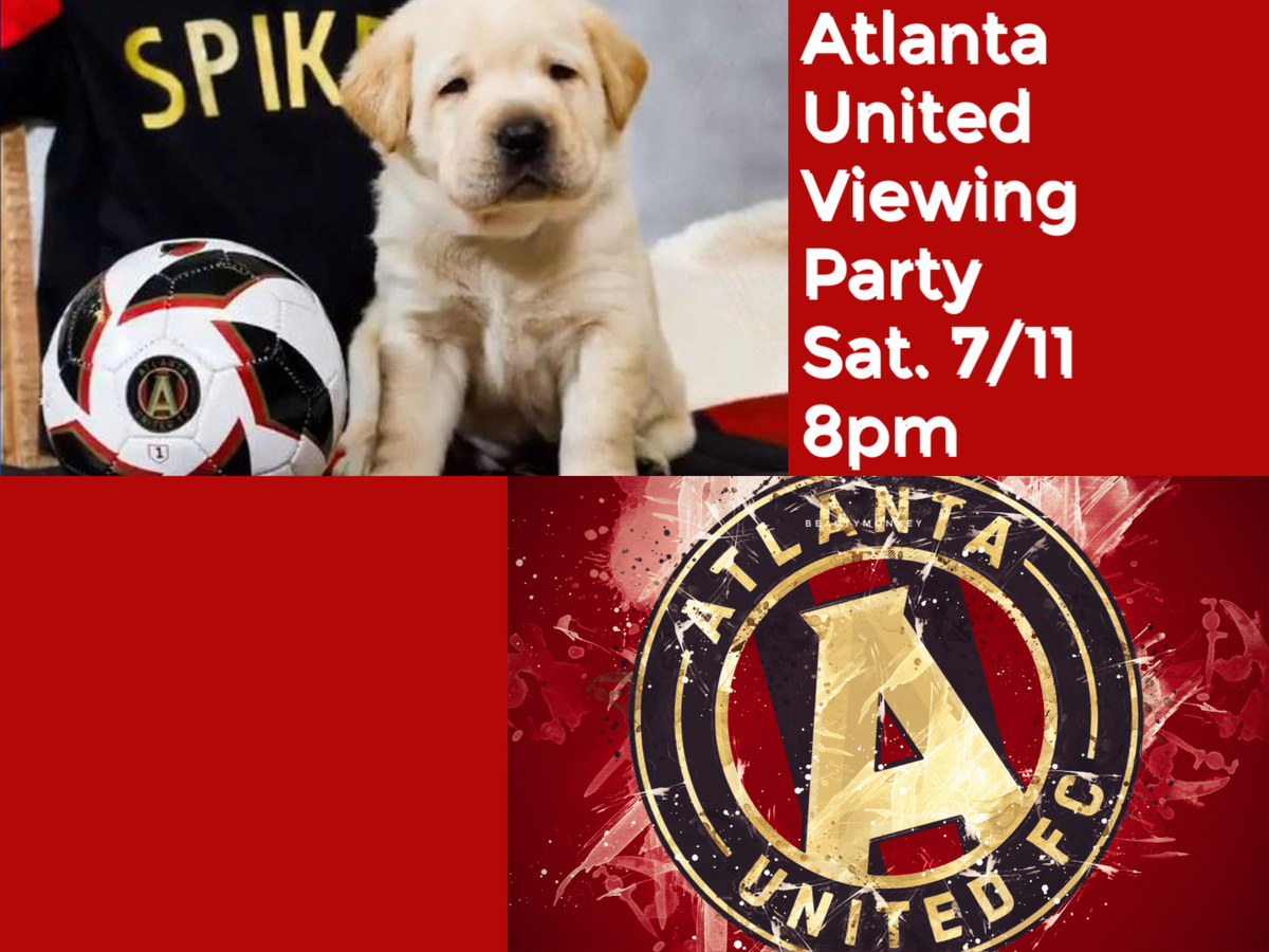 ParkTavern's tweet photo. Spike says grab your pup🐕 & head to the PT patio today. Catch all the action as @ATLUTD⚽ takes on the NY Redbulls at 8pm. Plenty of fresh air, TV's, your favorite drinks, and more. #parktavern #atlutdfc #viewingparty #piedmontpark #ptpatio #ptpups #ptatl #atlantabeltline https://t.co/v1xZ3VcYct