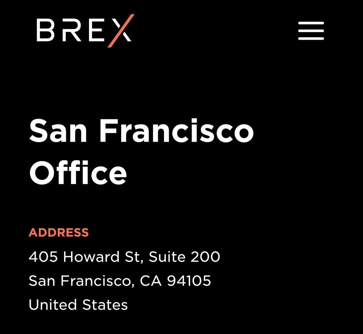 The address listed on the FEC filings is 153 Townsend St Floor 6, San Francisco. There is nothing indicating that Veyond rents that space. But a company called BREX popped up in the results, even though the Brex website lists their SF office in another location.
