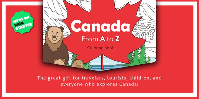 'Canada from A to Z' coloring book kck.st/2VAXvrC  #kickstarter #crowdfunding #publishing #coloringbook  #illustratedbook #touristplaces #englishalphabet  #Canadian #canadianplaces #naturaltreasures #artbook  #traveling #Tourism #colorbook #coloringprinted