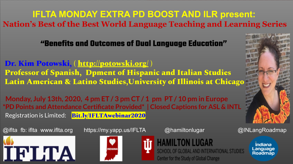 ONE MORE! DON'T MISS IT! @iflta <a href="/INLangRoadmap/">Indiana Language Roadmap</a> <a href="/DualLangSchools/">DualLanguageSchools</a> <a href="/MEGASDCOE/">Multilingual Education & Global Achievement- SDCOE</a> <a href="/DLELnetwork/">DualLangNetwork</a> <a href="/duallanguage/">Dual Language Dallas ISD</a> <a href="/DualLangChat/">DualLangChat</a> @BilingualNation <a href="/INedchat/">INedchat</a> <a href="/EducateIN/">Indiana Department of Education (IDOE)</a> <a href="/ProfPotowski/">Kim Potowski</a> 
<a href="/DualLangnetwork/">Dual Lang Nenette</a> <a href="/AZLAinfo/">AZLA</a> <a href="/weteachlang/">We Teach Languages</a> #iflta #actfl #langchat #earlylang 

R/tion: Bit.ly/IFLTAwebinar20…