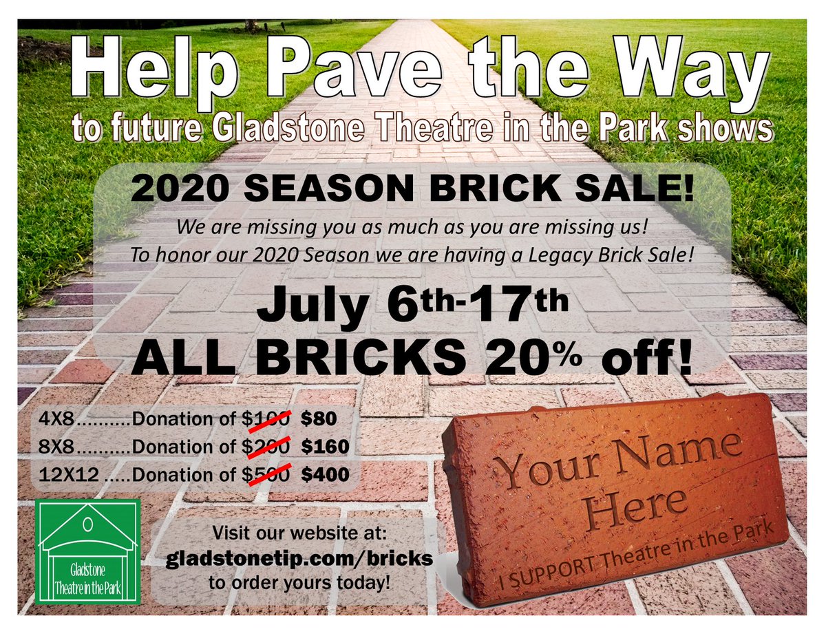 gtipofficial's tweet photo. We are excited to announce we are having our Annual Brick Sale this year! This year it’s longer and 20% off! July 6th-17th get 20% off any size brick! You can fill out your order form at https://t.co/RXjzG9XK8t! https://t.co/21NZh9ZNEC