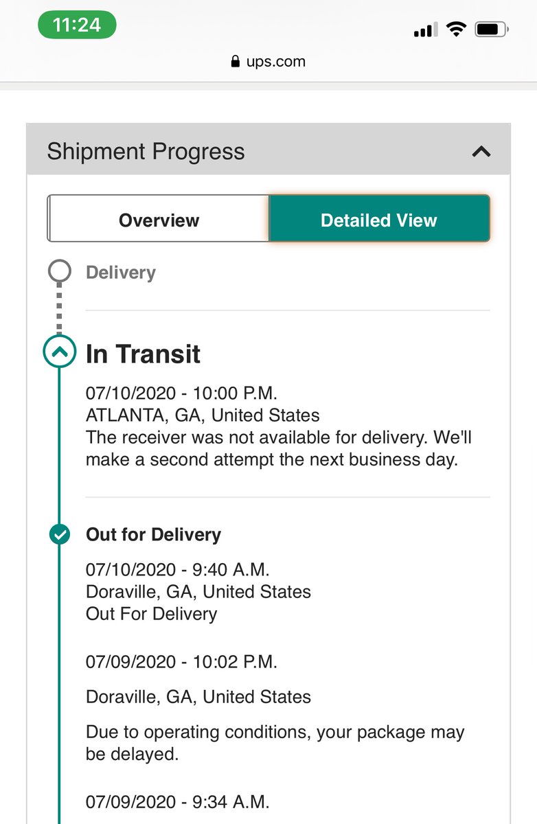 That_PiscesLove's tweet photo. Came back to Atlanta on 07/08, because @BestBuySupport and @UPSHelp wouldn't change the delivery date or make it a signature required, and missed my mother’s birthday on the 9th to make sure I was home to get my package - now its delivery to signature required #UPS # BESTBUY https://t.co/B3IOEO4pSz
