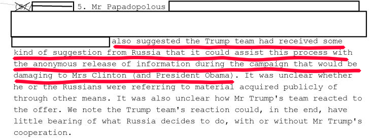 14\\May 6 - George Papadopoulos tells Erika Thompson that the Russians may release information damaging to HRC.