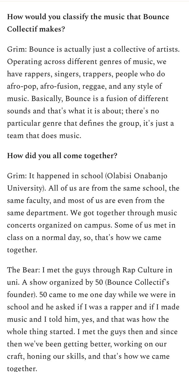 officialbounce_'s tweet photo. The bounce team got featured in the article  “You Heard It Here First” by @Walenchi_ 

An article showcasing up and coming act,click the link below to get an insight into the life of the Bounce!
https://t.co/oLDbdxZs0t https://t.co/h1gDcMbPSR