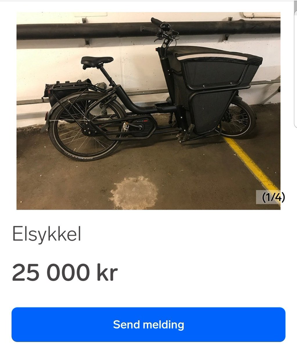 Altså.. denne KAN være helt ok, men "Bosch elsykkel" verdt 65 000 til salgs for 25 000 uten batteri..?

Såehm for å være på den sikre siden: har noen blitt frastjålet en Urban Arrow lastesykkel nylig?

#sykkeltwitter