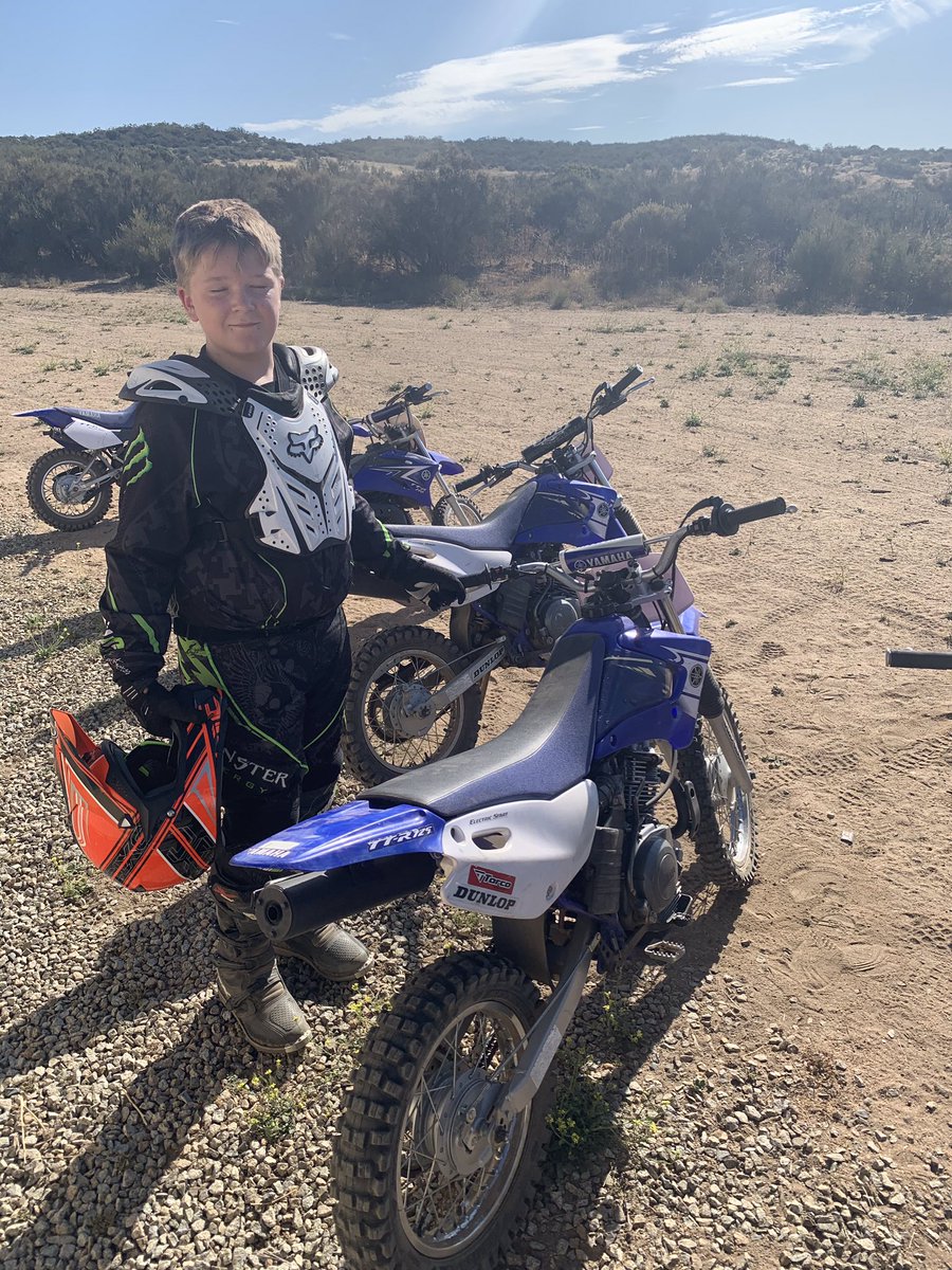 My husband is making my son’s dream come true by taking a dirt biking lesson. My kids really needed a weekend a way from each other.
