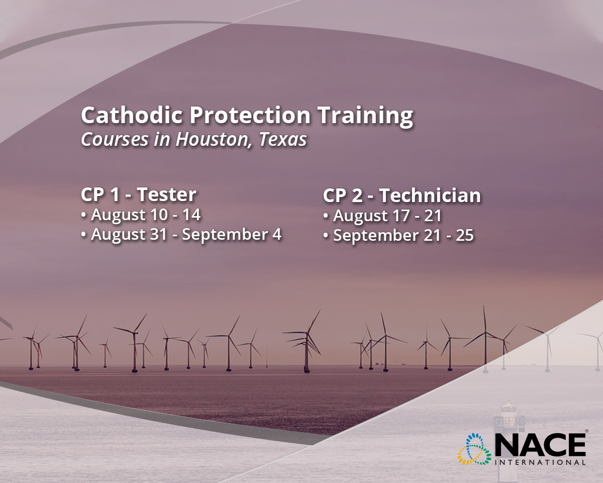 NACEtweet's tweet photo. Advance your #cathodicprotection skills at our Houston Training Center this summer. Space is available in these upcoming courses — register today:  https://t.co/2lNxBQSGd6 https://t.co/e0cHGNv9oR