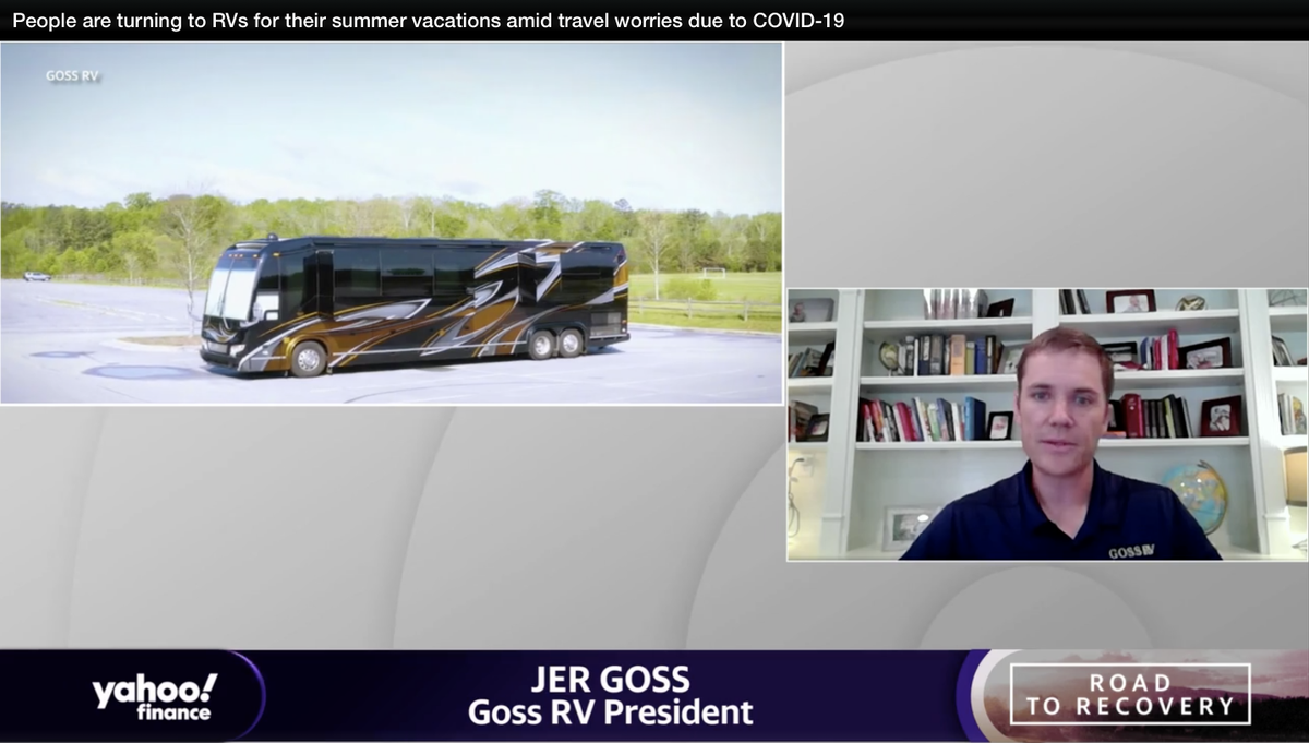 Watch Jer Goss, President of Goss RVs, in "The Final Round" with <a href="/YahooFinance/">Yahoo Finance</a>. He discusses the spike in interest in RV travel over the past month as people start planning summer vacations.

finance.yahoo.com/video/people-t…