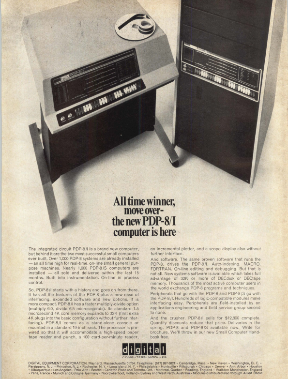 nice PDP8/I advertisement. i wish it was in color though.