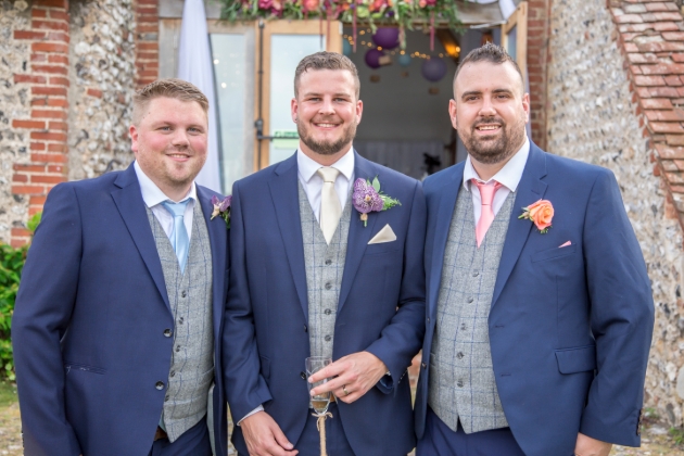 "The groom was dressed in a dark navy suit, with a grey tweed waistcoat. He paired this with a champagne coloured tie and pocket square." - Real Wedding bride Joanna your-sussex.wedding/real-wedding/1… #weddingsuit #menswear

Photo: amandalucas.co.uk
Menswear: <a href="/swaggerandswoon/">Swagger & Swoon</a>