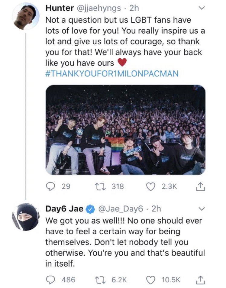 Jae from Day6 saying he supports LGBT fans and they're beautiful