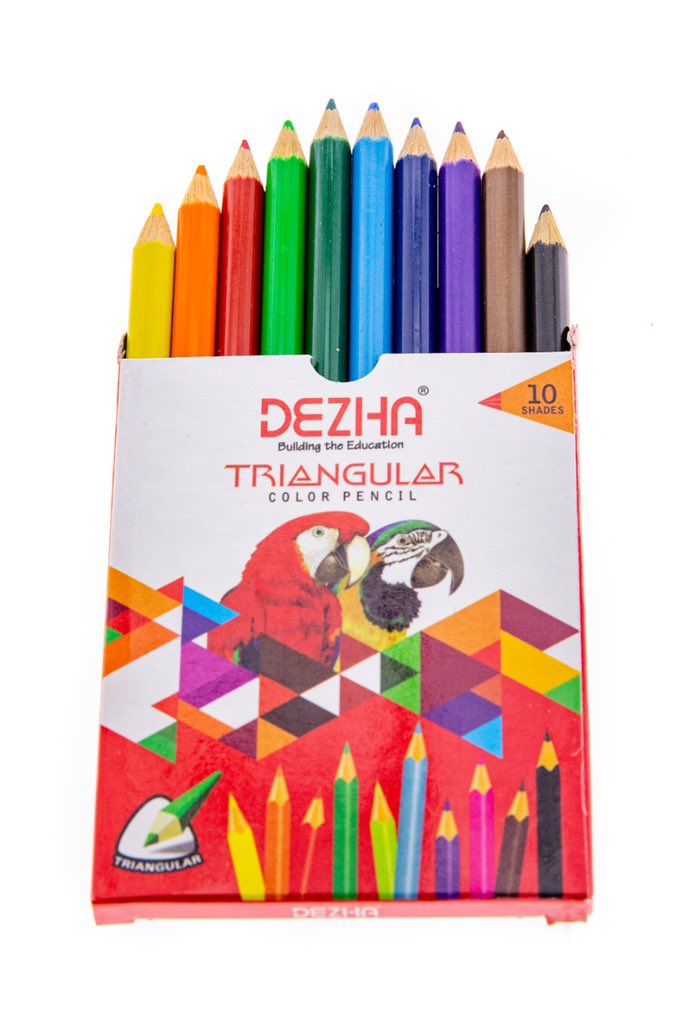 jignesh_devani's tweet image. Dezha 10 color pencils Half size