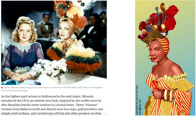 Ro*alia is just a modern-day Carmen Miranda. Profiting off aesthetics that have absolutely NOTHING to do with them& getting paid handsomely while doing it. Miranda was Portuguese. Her dad migrated to Brazil (Rio) during the Brazil's whitening campaigns & opened a business.