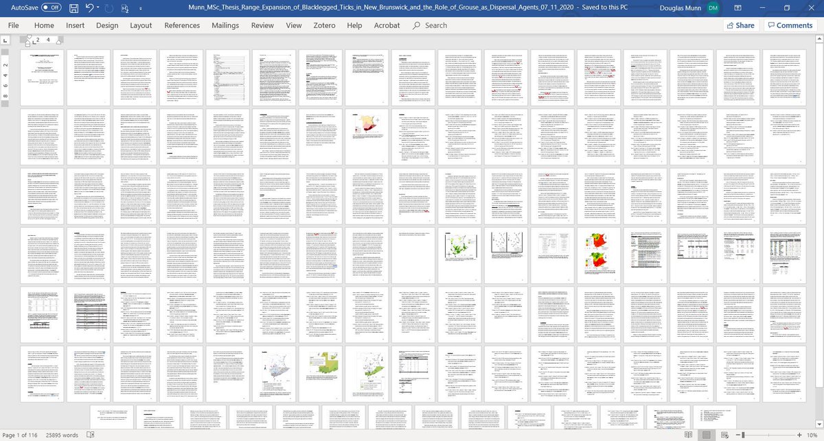 munn_douglas's tweet image. finally, this thing is off my desk and heading to the examiners #ticks #blackleggedticks #tickhosts #ruffedgrouse #sprucegrouse #thesis