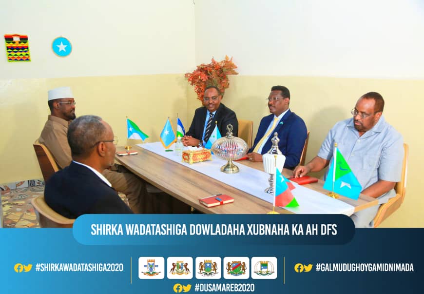 QalbiSame's tweet photo. Xarunta Madaxtooyada waxaa hadda ka soconaya Kulan Madaxeedkii Wadatashiga Dowladaha Xubnaha ka ah Dowladda Federaalka Soomaaliya oo si rasmi ah maanta uga furmay Caasimadda Galmudug ee Dhuusamareeb.

#ShirkaWadatashiga2020
#GalmudugHoygaMidnimada
#Dusamareb2020
#Somalia https://t.co/u38c877Go4