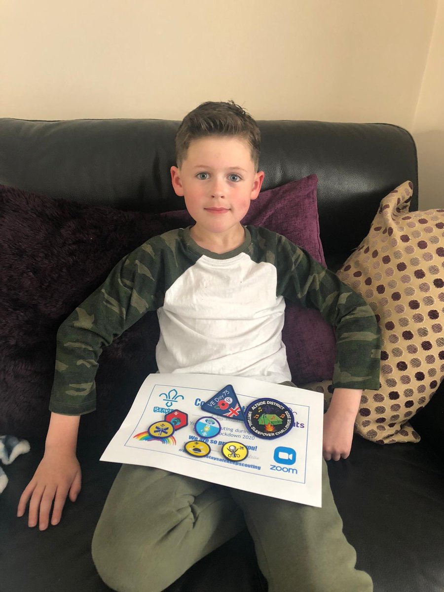 MellingScouts's tweet photo. Very Excited Beaver Scouts Receiving Badges Earned during #scoutingathome  #greatindoors #slillsforlife https://t.co/IImnMPyk1G