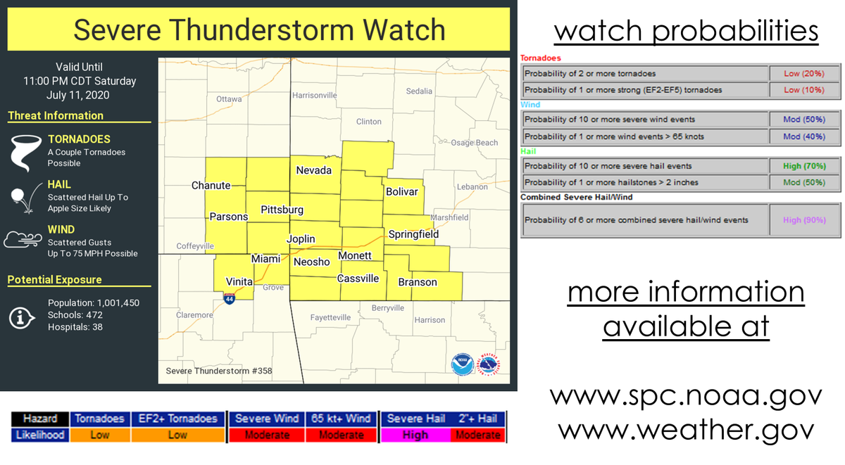 A Severe Thunderstorm Watch is in effect until 11 PM CDT for portions ...