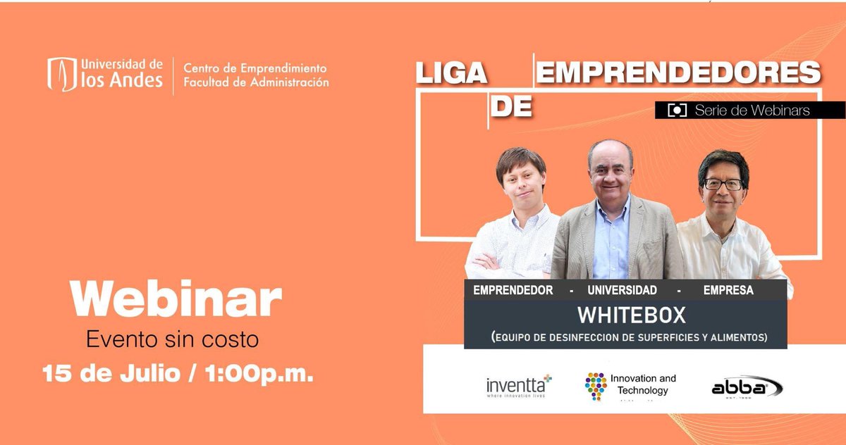Cuando la invención, el emprendimiento, la industria y la universidad se unen, todo sucede para generar valor con la innovación.  Inscripciones en: bit.ly/32718JZ. <a href="/AdmonUniandes/">AdmonUniandes</a> <a href="/Uniandes/">Uniandes</a>  <a href="/inguniandes/">Facultad de Ingeniería Uniandes</a>
