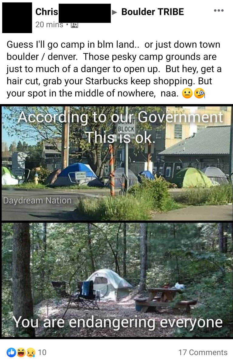 Ah yes, we all know how the government favors... *checks notes* ...people experiencing homelessness.  (note: blm in this case is bureau of land management)