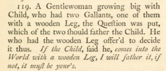 Jokes featuring sexually promiscuous women were also cut from the Victorian version of Joe Miller. Tamer jests about women juggling multiple suitors persisted throughout the 19thC, but rarely went further than depicting lovers kissing/cuddling in a parlour. /12