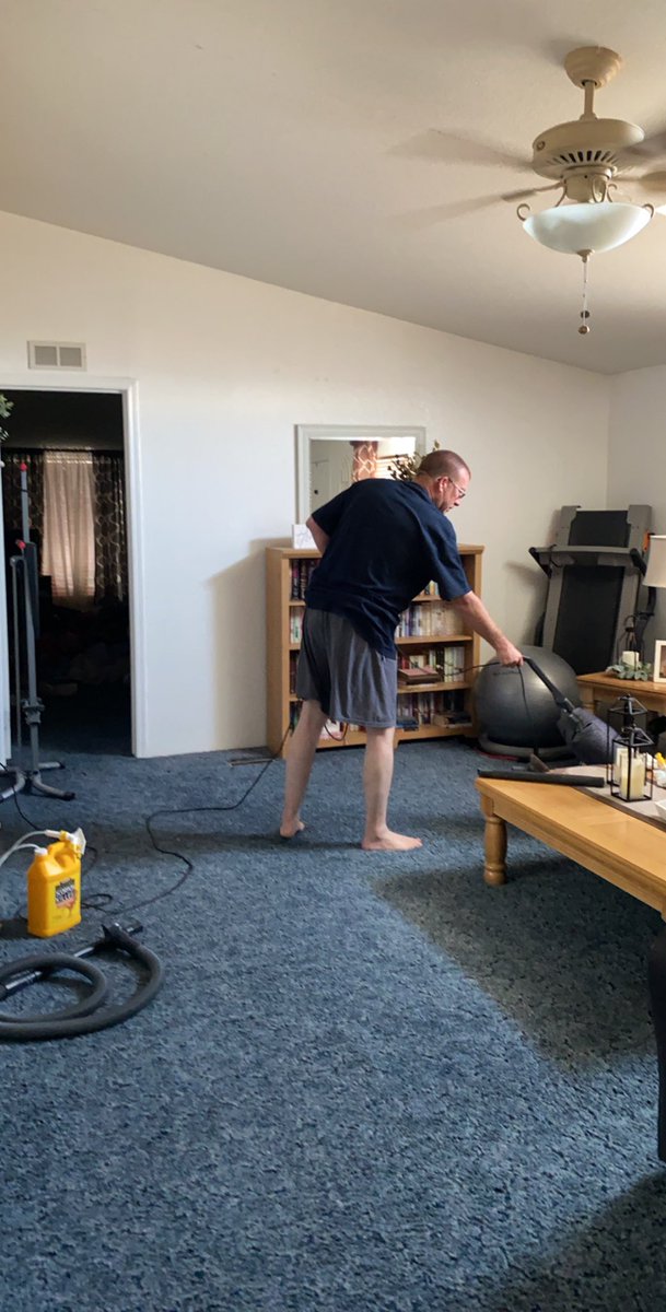 azgrl23's tweet photo. When he sees me cleaning, he then wants to clean and takes over the vacuum 🤣🤣🤣🤣 #hesakeeper #trainedhimwell https://t.co/huWUZyQQWc