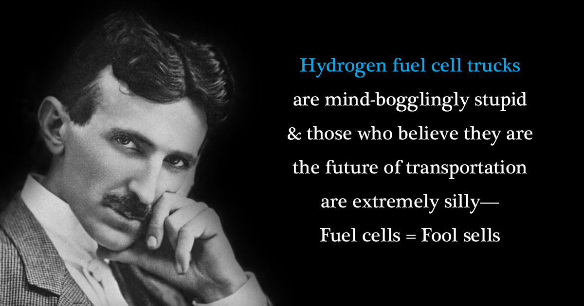 5/5Nikola’s entire weight advantage argument is complete bullshit!The numerous disadvantages of hydrogen fuel cell trucks are however very real: fuel availability, monopoly & cost, energy efficiency, inspections, maintenance, breakdowns, lifespan, safety hazards, etc.  $NKLA