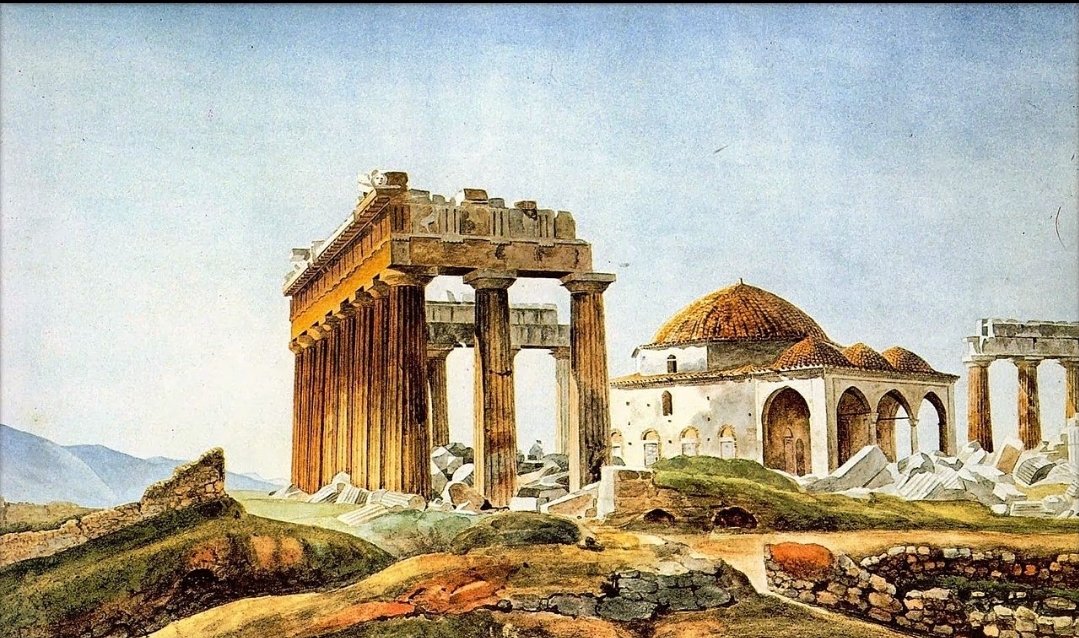 The  #HagiaSophiaMosque debate has sparked questions about other monuments. For example here is a famous Athenian mosque built after 1721 (the previous one was ruined in the 1687 explosion), in a building that had already been a temple & church(es). #medievaltwitter  https://twitter.com/AlexandraVukov1/status/1264964164973363200