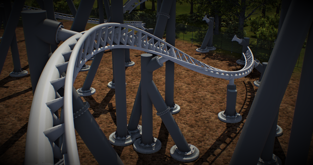 RobinBoudewyns's tweet photo. Construction update of "Dragon-Falcon-9" 
@SpaceX @NASA! Here you have some shots of the many sharp turnes and the midcourse brakerun.

@nolimitscoaster

#nolimits2 #intamin #rbrides #NASA #SpaceX https://t.co/TswfKcO3Nu