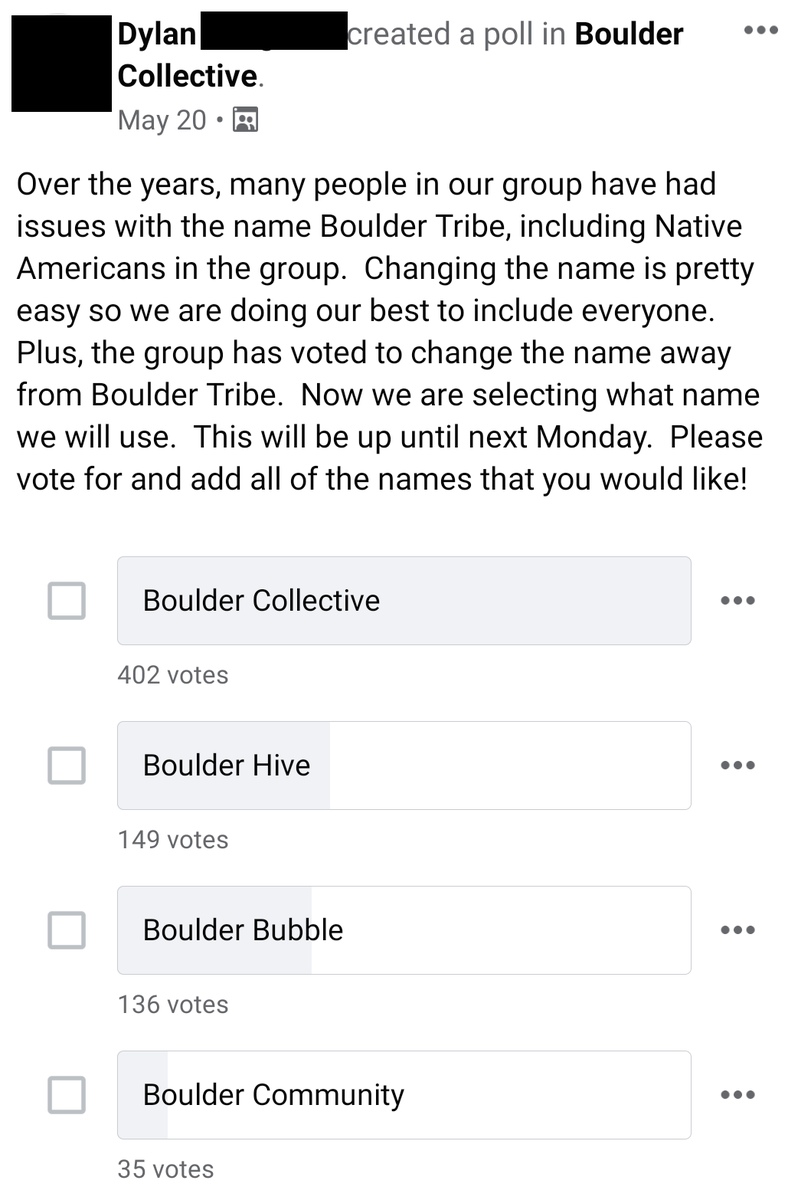 suggesting names for the FB group