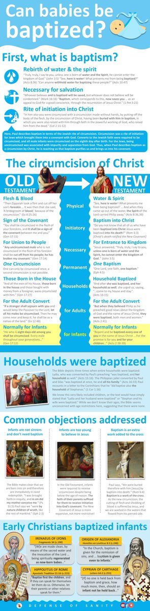 The parallelism with circumcision in the Old Testament, the practice of baptizing whole households in Acts, & the practice of the early Church all point to infant baptism. Denying baptism till a moment of conscious belief is a later tradition not rooted in what the apostles did.