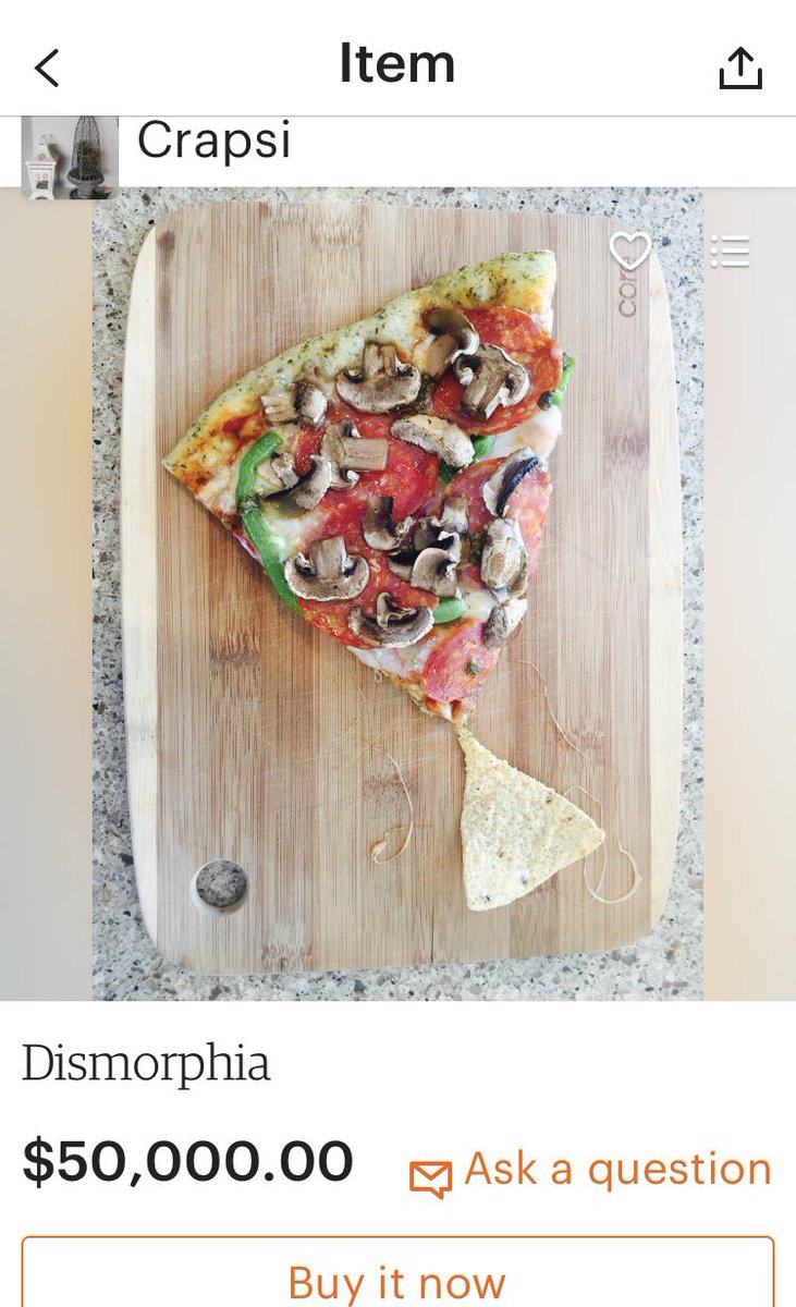 Still finding stuff on Etsy, I looked up Pizza. I found Dismorphia for $50k. It mentions “Chrome”