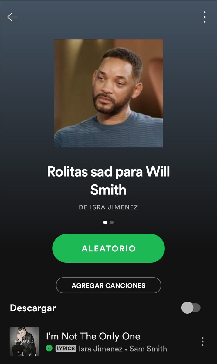 ElCodosNegros's tweet photo. Agreguen unas rolas bien sad para Will Smith, la playlist es pública y colaborativa, hagan su magia y denle RT. https://t.co/YwcGePpqVT