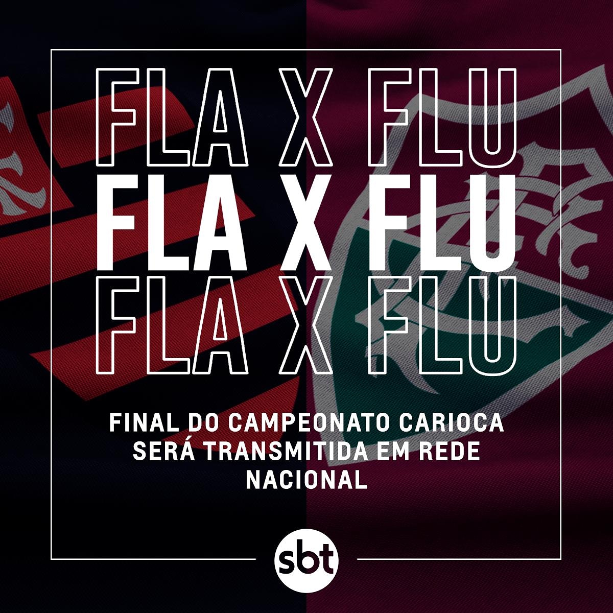 Vai ter futebol no SBT, sim! Jogo decisivo do Campeonato Carioca entre Flamengo e Fluminense será transmitido para todo o Brasil na próxima quarta-feira (15), às 21h.
 #FlaFlunoSBT