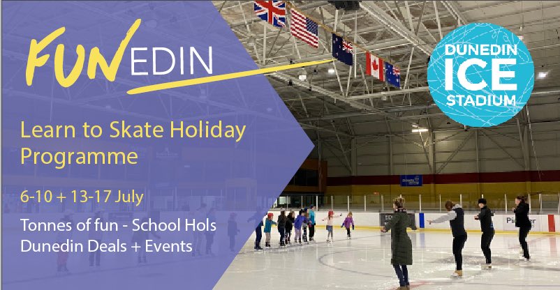 otagopeninsula's tweet photo. Ever wanted to learn to ice skate?
Come along to Dunedin Ice Stadium these hols. Learn to skate programme for 4-14 years.
This deal plus More School Hol events and deals #FUNedin
https://t.co/wghClx9HrG https://t.co/7NtJqEwktf