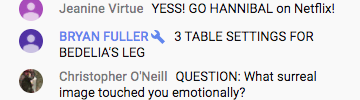 BUT WHO IS DINING?  @BryanFuller  #HANNIBAL  #FANNIBALS  #HANNIBALREUNION  @NERDIST 