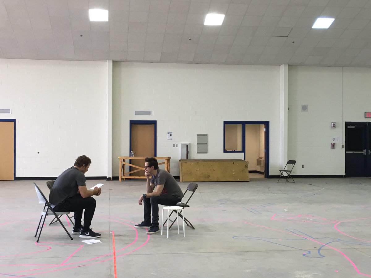 Chris and I going over his funeral speech at the end of the movie. 