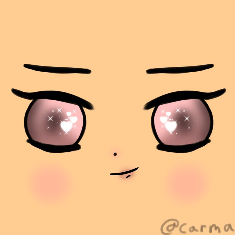 Rhface Hashtag On Twitter - girl orange eyed anime face decal shy roblox