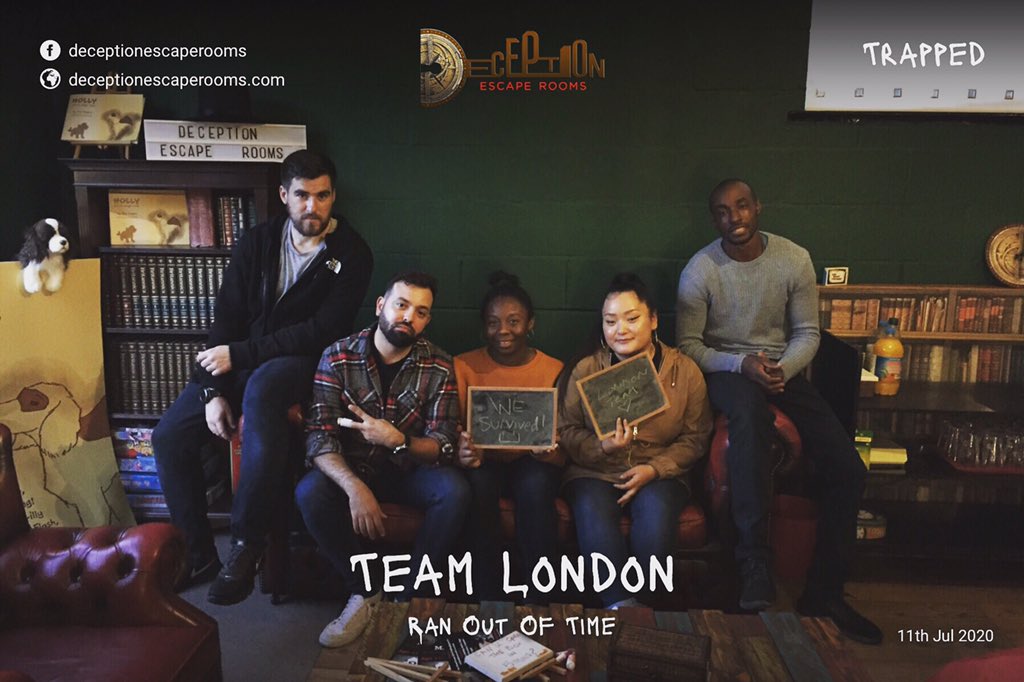 DeceptionRooms's tweet photo. Great to have customers back at Deception Escape Rooms, thank you guys! 😊 book online now for an amazing experience #Matlock #matlockfun #deceptionescaperooms #bookonline #familybubble #familieswelcome #kidsescape #COVID19safe https://t.co/3yxbiCbhzs